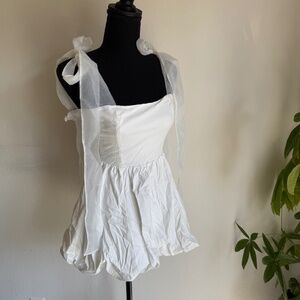 Reformation- baby doll white dress